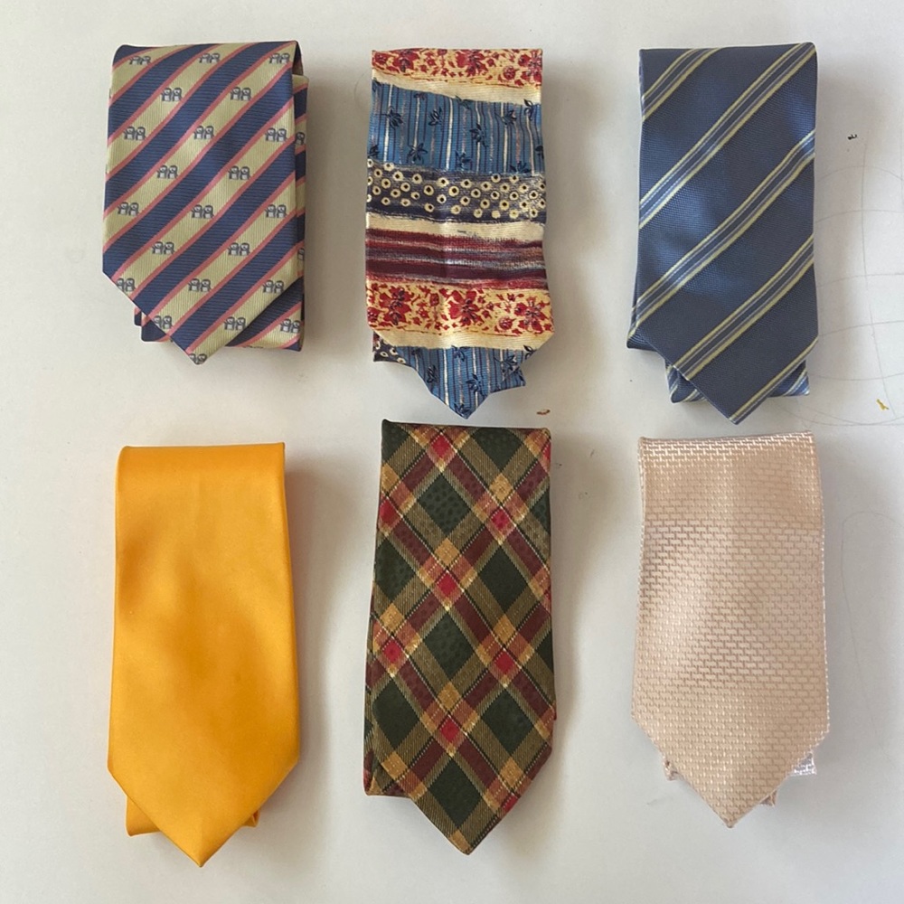 Six ties different designers and colors